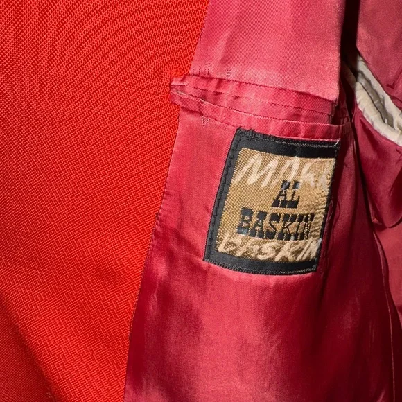 Orange Hopsack Double Breasted Blazer - Picture 2 of 2